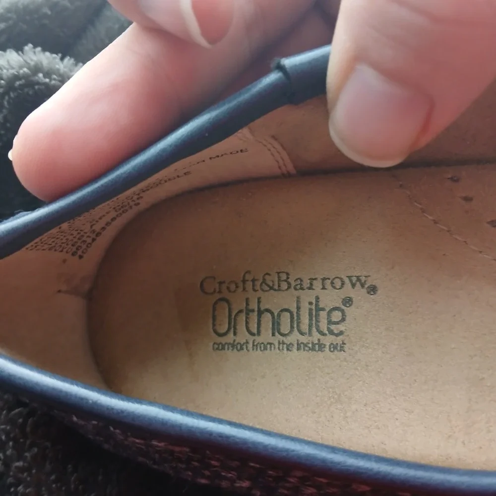 Croft‎ Barrow Ortholite Ballet Flats 7 Navy Blue Boucle Buckle Officecore Preppy